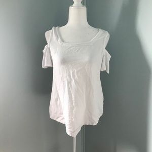 Oh My Gauze white cold shoulder top